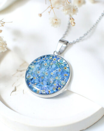 Wisiorek z niezapominajkami, nature gift