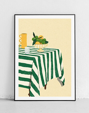 Plakat Limonkowy Stół w Paskach, Harvest Maison
