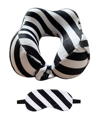 Poduszka podróżna z opaską na oczy Lomma Stripes, LOMMA