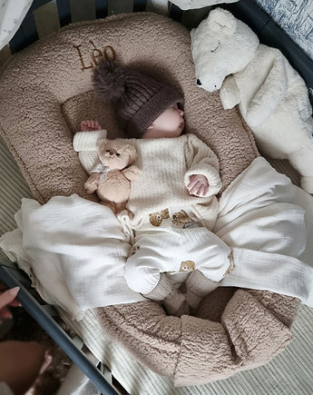 Teddy  - personalizowane gniazdo niemowlęce beżowy, OKAZJE - Prezent na Roczek