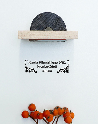 Personalizowany drewniany stempel z adresem - ozdobniki, MOOD for WOOD