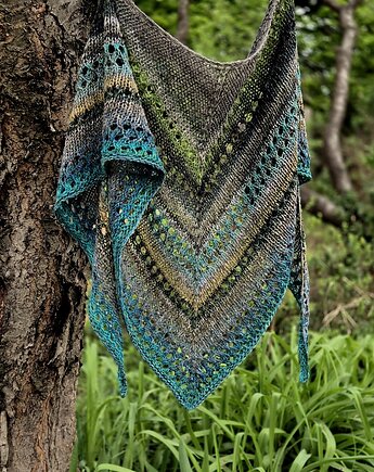 Wybrzeże / chusta z Noro, agat handmade