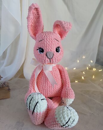 Duży królik przytulanka, Maskotka zajączek, Dekoracja na Wielkanoc, EcoToysByNastya