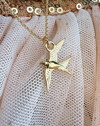 Naszyjnk z jaskółką, złota jaskółka, Anemon Atelier