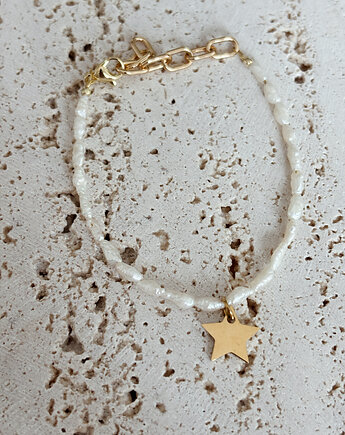 Bransoletka z naturalnych pereł z  gwiazdką, Chmolowska Jewellery