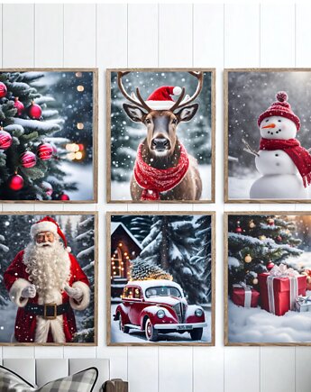 GALERIA ścienna zdjęcia  zimowe świąteczna ozdoba, black dot studio