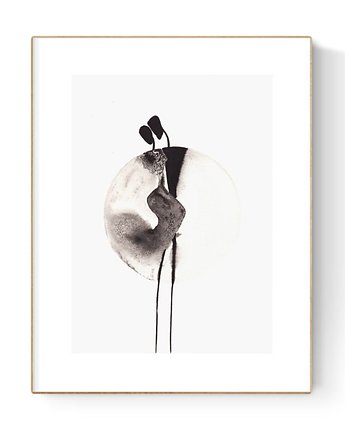Grafika 21X30 malowana ręcznie na papierze, MiniMalArt