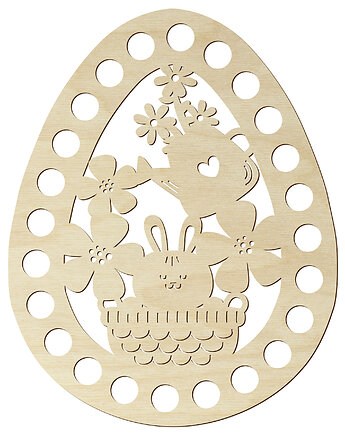 Jajko Drewniane Wielkanocne do Koszyka Szydełkowania Baza Spód do Makramy, smxdsgn