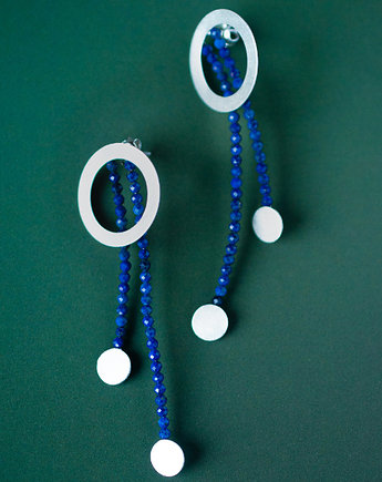 Kolczyki  z koralikami lapis lazuli, Wierzbanowska