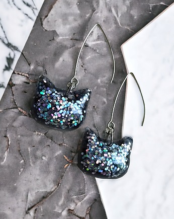 Kotki: kolczyki z żywicy : kolekcja błysKOTKI : holograficzne