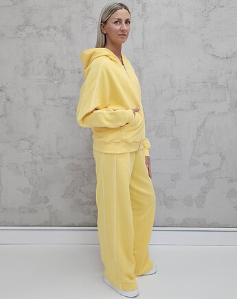 Lucia komplet z rozpinaną bluzą i szerokimi spodniami Butter Yellow, Ablush