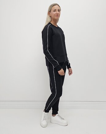 Sabela minimalistyczny komplet z lamówkami - Black, Ablush