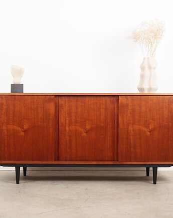Sideboard tekowy, duński design, lata 60, projektant: E.W. Bach, Przetwory design