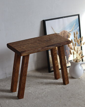 Ławeczka / stołek dębowy rustykalny, Ohwood manufaktura