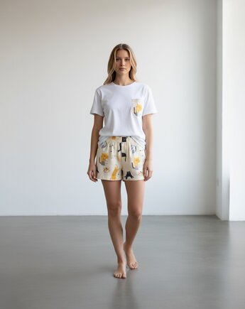 Piżama Unisex bawełniana w koty, HisOutfit