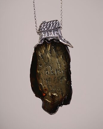 Wisiorek z bursztynem bałtyckim srebrny domek, Andorii by Baco