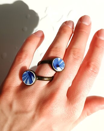 Pierścionek Włocławek podwójny, biżuteria z talerzy