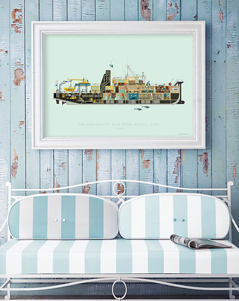 Life Aquatic - The Belafonte - plakat 50x70 cm, minimalmill