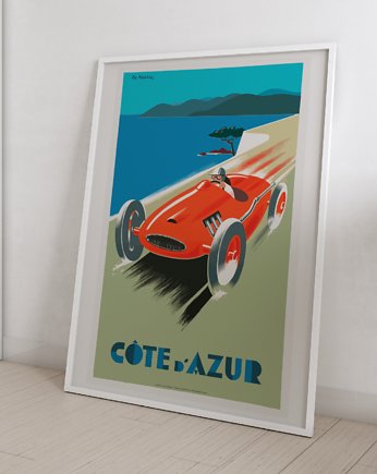Plakat Vintage Retro Car, OKAZJE - Prezent na Mikołajki