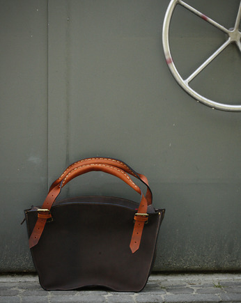 Kuferek torba skórzana ręcznie wykonana  L, Ladybuq Art Studio