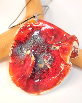 Wisiorek, naszyjnik ceramiczny "Kwiat Maku", maticeramika