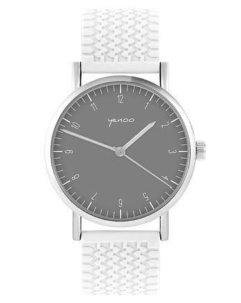 Zegarek - Simple szary - silikonowy, biały, yenoo