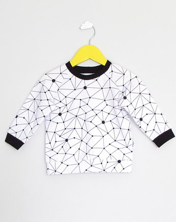 Bluza dresowa  geometryczna b&w rozm.80, OSOBY - Prezent dla noworodka