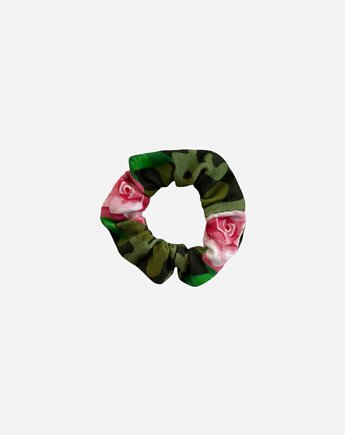 Scrunchie gumka frotka wąska - moro w róże, Zdunetti