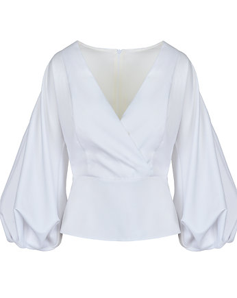 Bluzka Aurora white , OKAZJE - Prezent na Dzień Kobiet