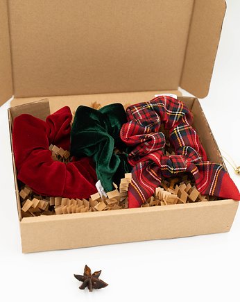 Zestaw prezentowy Scrunchies GWIAZDKA, wu handmade