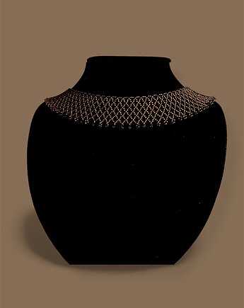 Łemkowska krywulka, naszyjnik koralikowy, kolia handmade, kołnierzyk retro, ArtGez