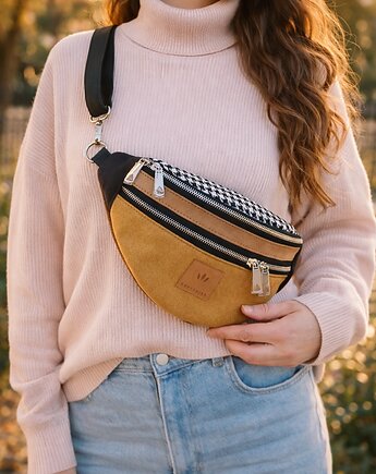 Miodowo czarna nerka z nubuku Nevada No1, sabi tatka