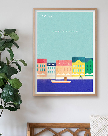 Kopenhaga Dania - kolorowe kamienice Nyhavn - plakat fine art, minimalmill