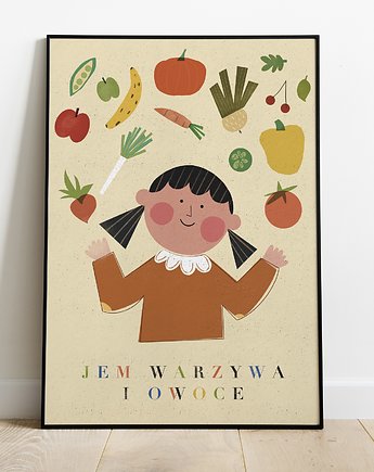 Plakat Jem warzywa i owoce_ONA, MUKI design