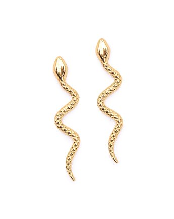 Węże - kolczyki sztyfty z pozłacanej stali szlachetnej, Kulka Bransoletki