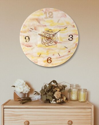 Zegar ścienny z żywicy epoksydowej - 50 cm, FantasticJewelry