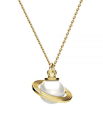 Saturn z białą perłą- naszyjnik, ISSI Jewelry