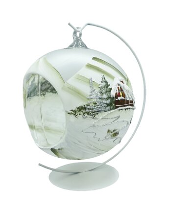 Bombka Lampion ze stojakiem: zielony pejzaż, Syn Bombkarza