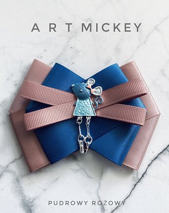 Brosza  z Myszką w stylu  Art Mickey New, Pudrowy Różowy