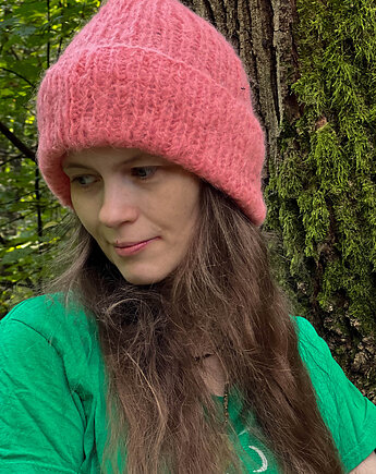 Dimma Jesienna czapka z alpaki i merynosa brzoskwiniowa, Made by Jaga