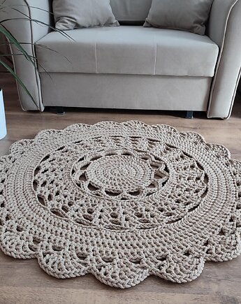 Dywan ze sznurka bawełnianego szydełkowy 90cm, MISZ MASZ Dorota Tyszko