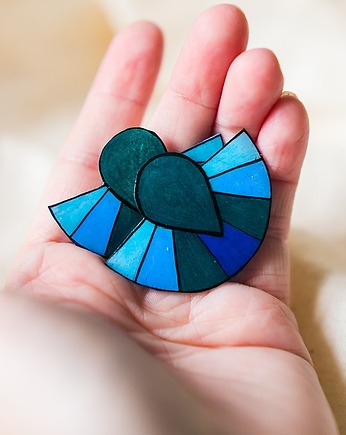 Duże klipsy w morskich kolorach, Pintura