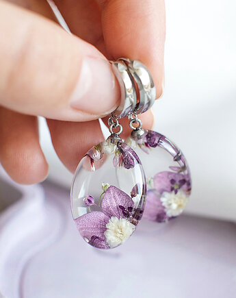 Kolczyki z kompozycją kwiatową, nature gift