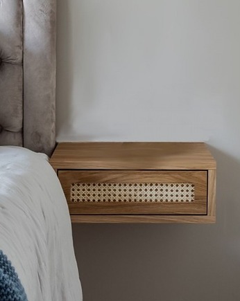 Miley Rattan- Szafka nocna wisząca, szafka, szafka z szufladą, Papierówka Simple form of furniture