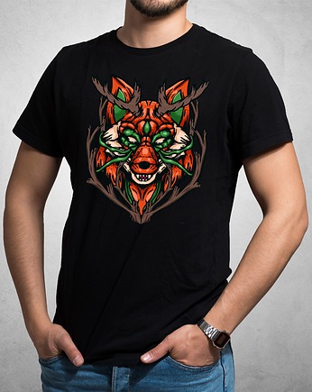 Koszulka  czarna z nadrukiem Fox head, ART ORGANIC