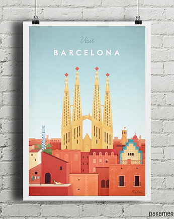 Barcelona - vintage plakat, minimalmill