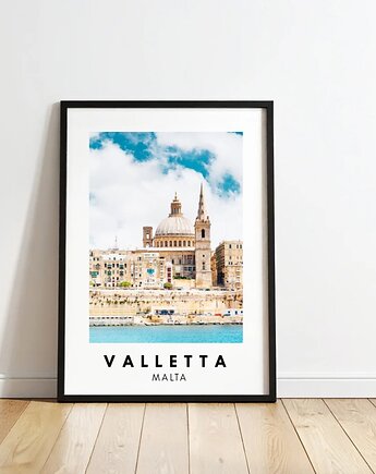 PLAKAT travel poster Valletta Malta zdjęcie personalizacja prezent dla niej, black dot studio