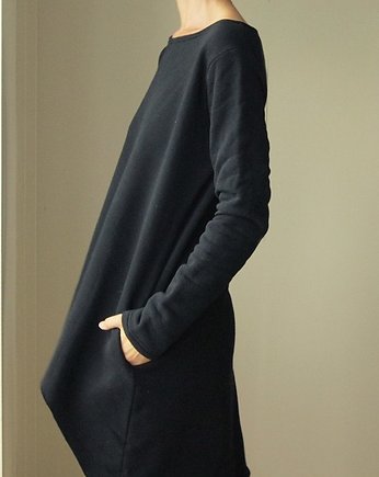 Sukienka dresowa Przód tył czarna, ONE MUG A DAY