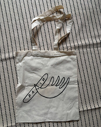 Ręcznie malowana torba płócienna tote bag Pain, Dorota Piechocińska ilustraDORA