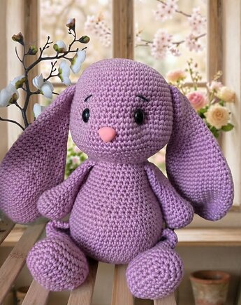 Ręcznie robiony królik amigurumi, maskotka 25 sm, Art Nadiia